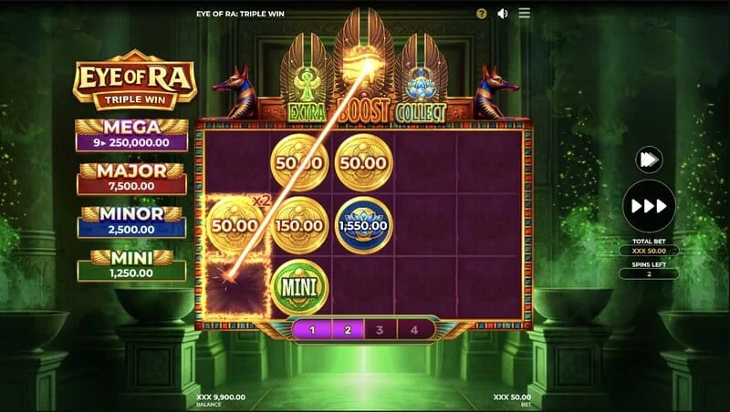 Eye of Ra Triple Win – suur võit liinil pärast aardekastide kogumist